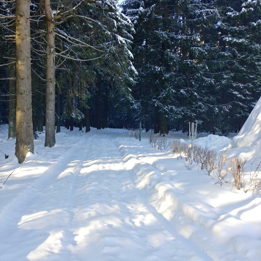 Wanderhuette Zum Bernhardsthal Vila Exterior foto